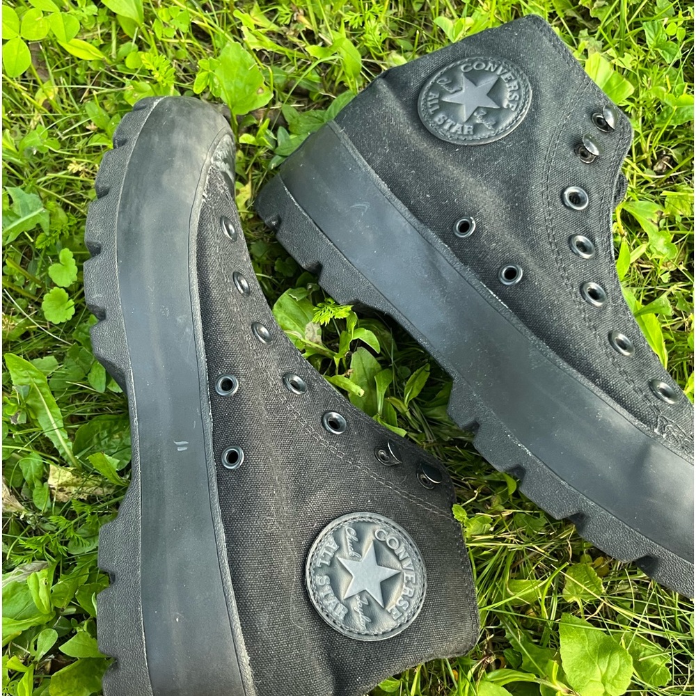 Black platform converse hitops